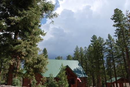 Storm building over the cabin