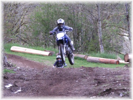 Zac jumping his TTR125 The Day we bought it!
