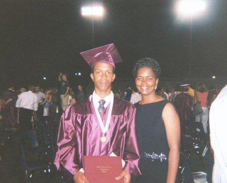 Derrick's high school graduation in 2003
