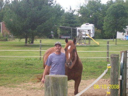 my husband ed and one of our horses