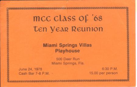 Miami Carol City Class of 1968 10 Year Reunion