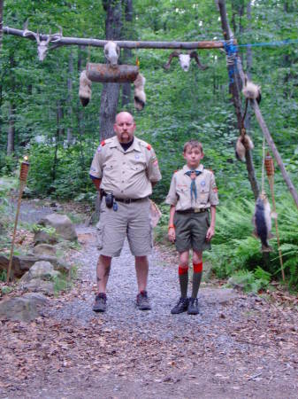 my boy and i at scout camp