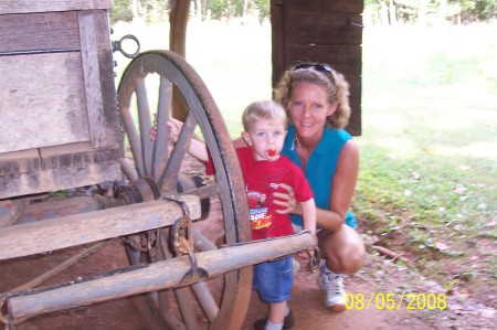 Marcy and Jake, wagon at B. Washington park