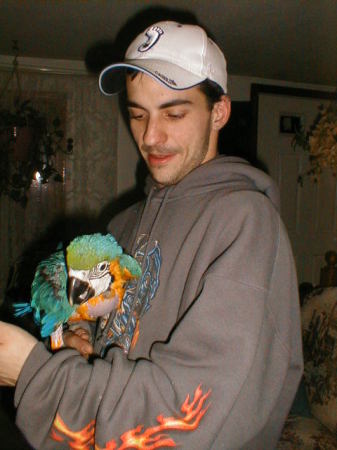 Yongest son, Shawn and my bird