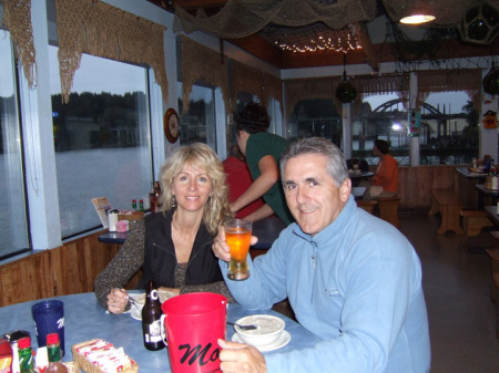 Carol and I at "Mo's" in Florence, Oregon.