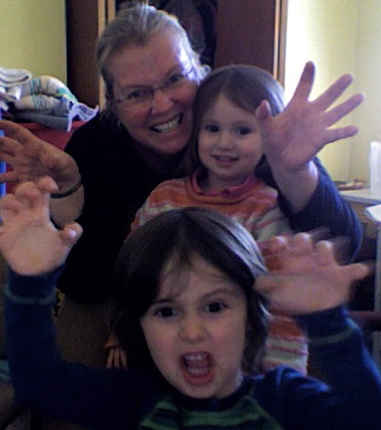 being silly with my grandchildren