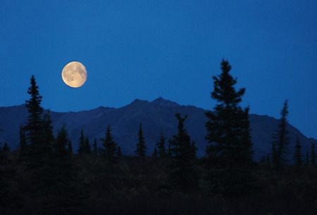 Alaskan Moon at Dusk