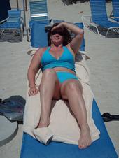 Sunning on the beach in Miami this past May