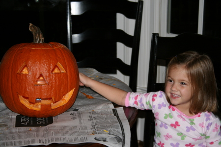 proud of first pumpkin