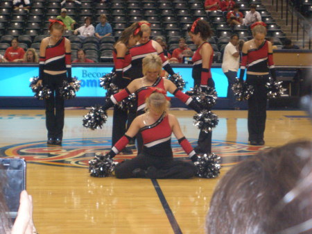 Ashley's dance team at "Fever" game in Indy