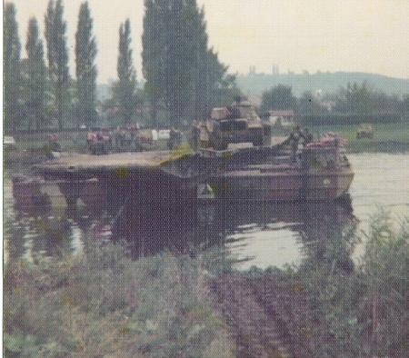 Tank crossing river