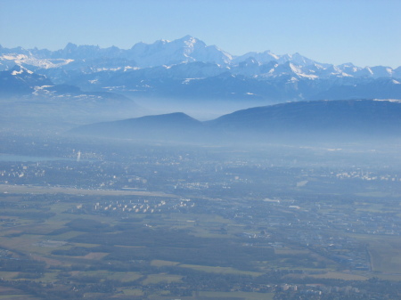 Geneva with the Alps