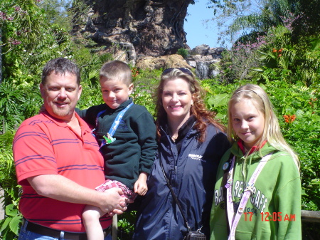 family of four at Animal Kingdom