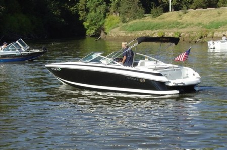 Brent in Mom & Dad's boat!