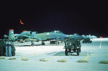A-10s at night in the desert