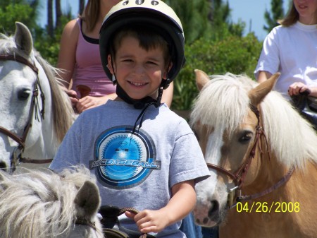Bryce at horse riding lessons