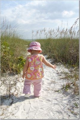 Tia on the beach in Sanibel Island, FL