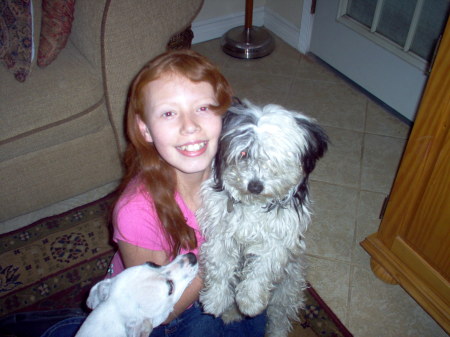 my daughter Stephanie and her dog petie
