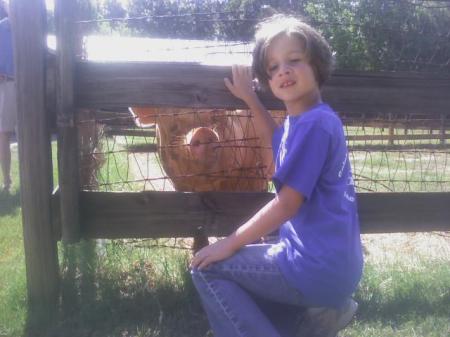 Aniston & Pink the Pig at riding ring