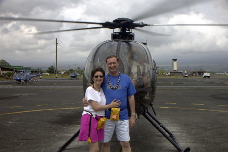 David and Sandra heading off for a flight over Kilauea Volcano, Big Island of Hawaii