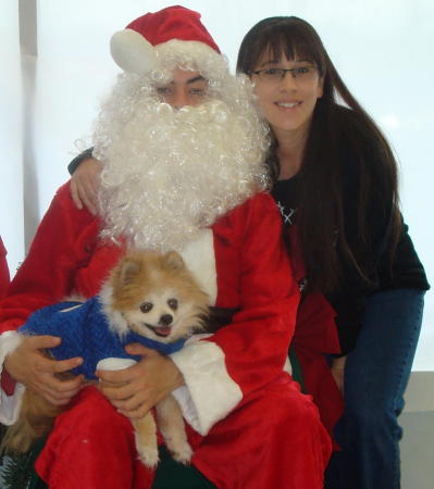 My 17 year old dog visiting santa 2007