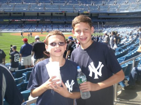 Daniel and Zack at the Yankees Game
