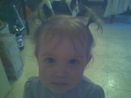 dad's girl,Carrie's first pig tails