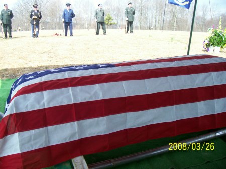 brads flag over coffin