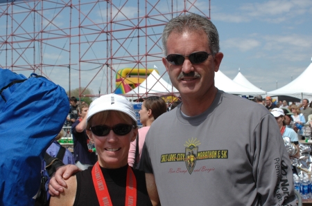 Salt Lake Marathon with my husband, Kery