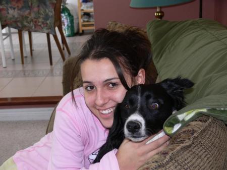 My Daughter Dina with Figo the border collie