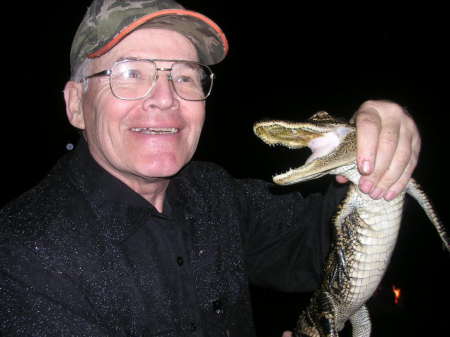 john with new friend up close