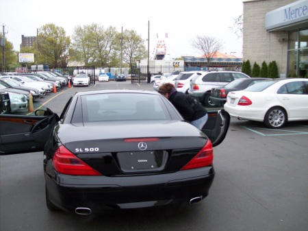 My niece, Trischa at the Mercedes Dealership