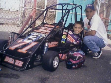 my son Drake & I 1/4 midget racing days