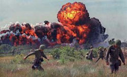 napalm dropped from american plane on enemy