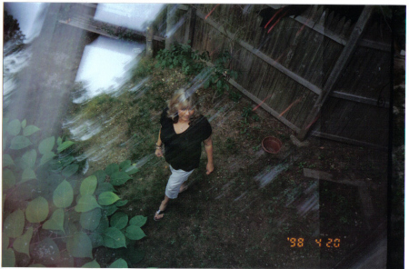 carrie in back yard