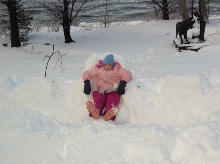 Lyta in her snow chair
