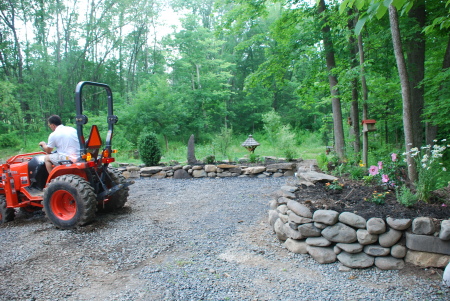 working on the  patio