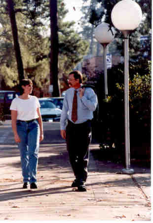 Dr. Daley and Student on Campus
