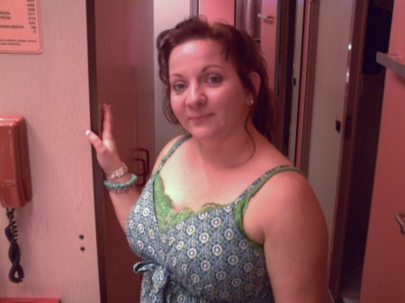 Me in our room on a cruise.