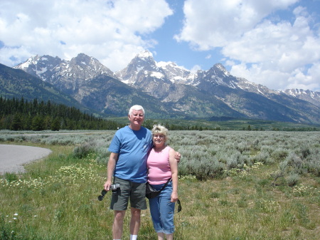 Wife and me at the Tetons