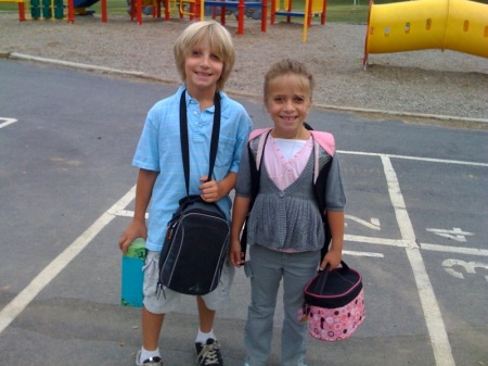 First day as 1st and 3rd Graders!