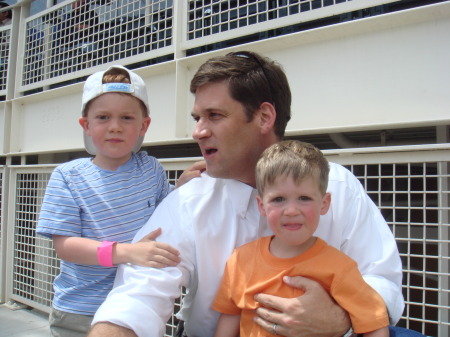 The boys at the first baseball game of 2008