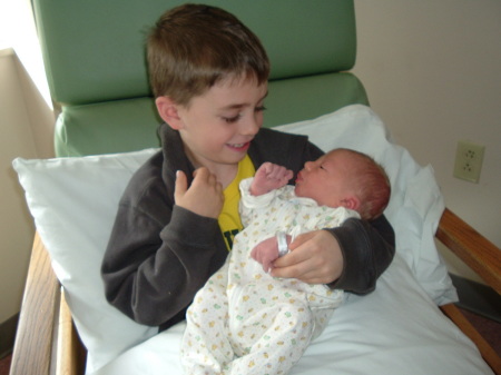 Big brother Jacob with Matthew.