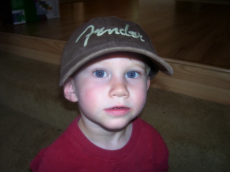 My first son Beck sportin' the Fender Hat:-)