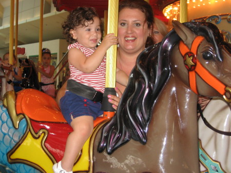 Giana's 1st Merry Go Round ride, Loved it!