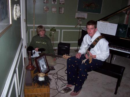 Music boys, Kevin and Alex on Christmas day