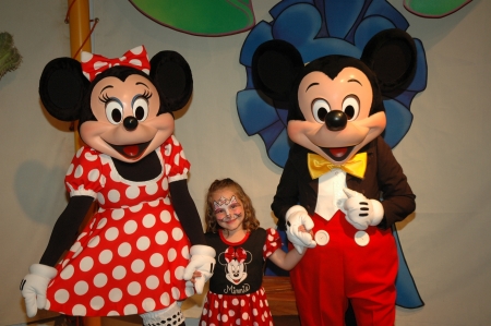 Katie with minnie and mickie