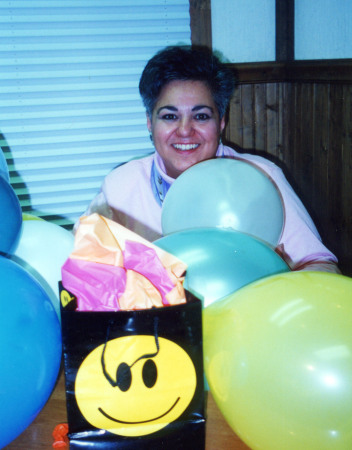 diane with balloons