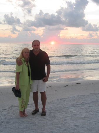 Tom and Carol on Beach by Florida Condo
