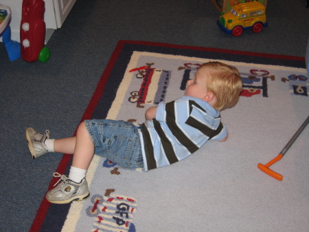 Alex relaxing in the playroom!
